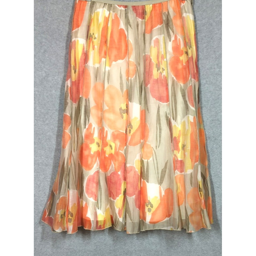 Nic + Zoe Midi Skirt 4 Pastels Geometric Print Lined Flowy Breezy Playful Boho
